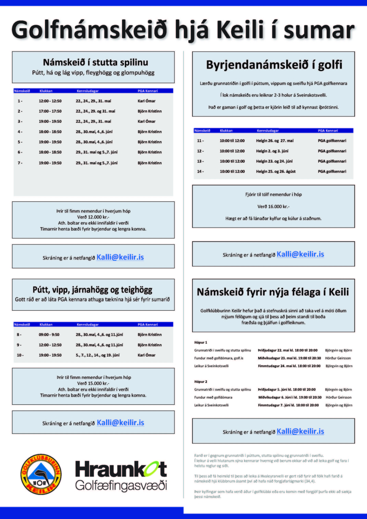 namskeid sumar 2018